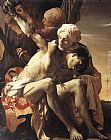 Hendrick Terbrugghen Famous Paintings - St Sebastian Tended by Irene and her Maid